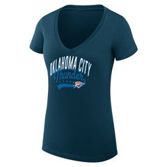 Oklahoma City Thunder G-III 4Her by Carl Banks Women's Super-Slim Fit Lightweight Filigree Logo V-Neck T-Shirt - Navy on sale