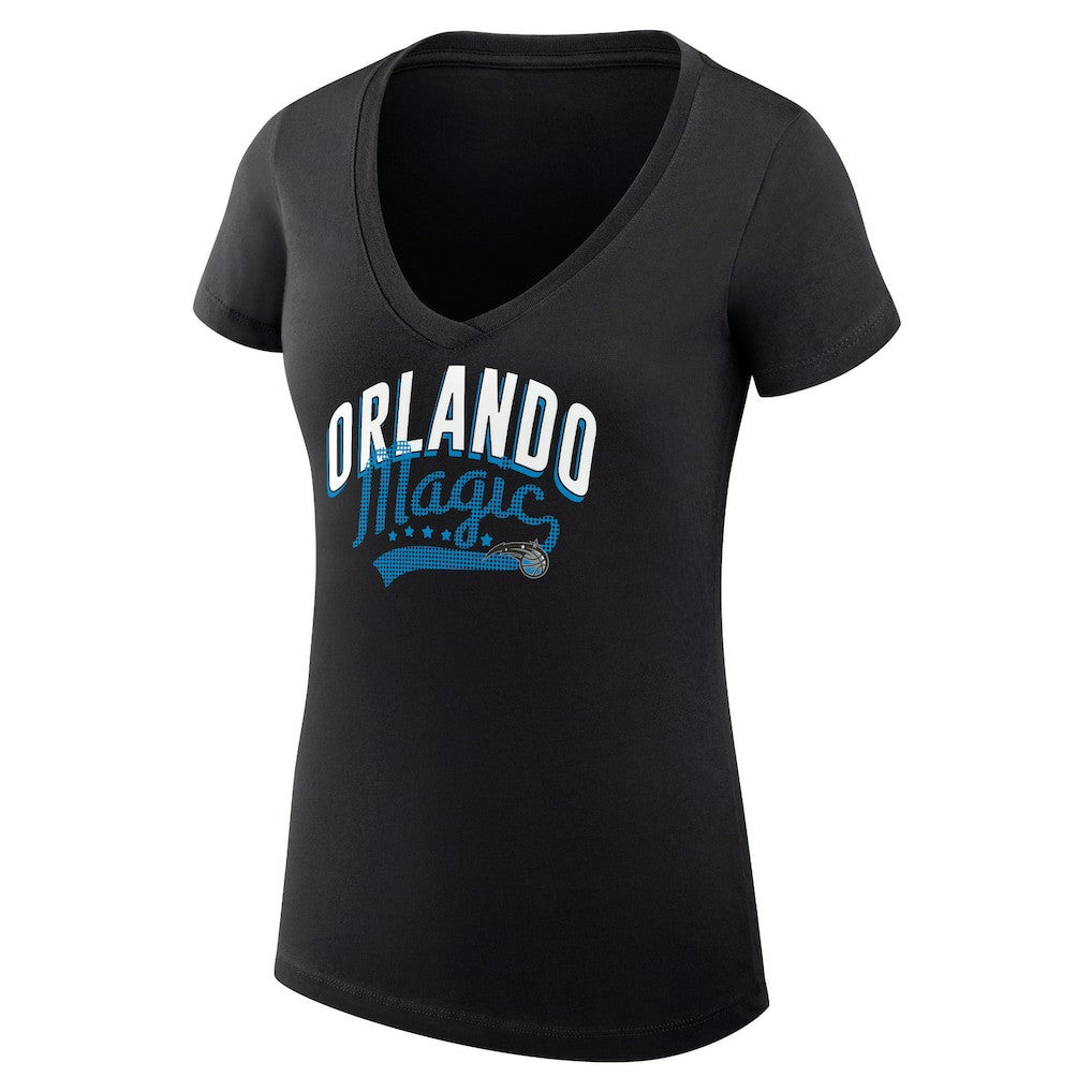 Orlando Magic G-III 4Her by Carl Banks Women's Super-Slim Fit Lightweight Filigree Logo V-Neck T-Shirt - Black shop