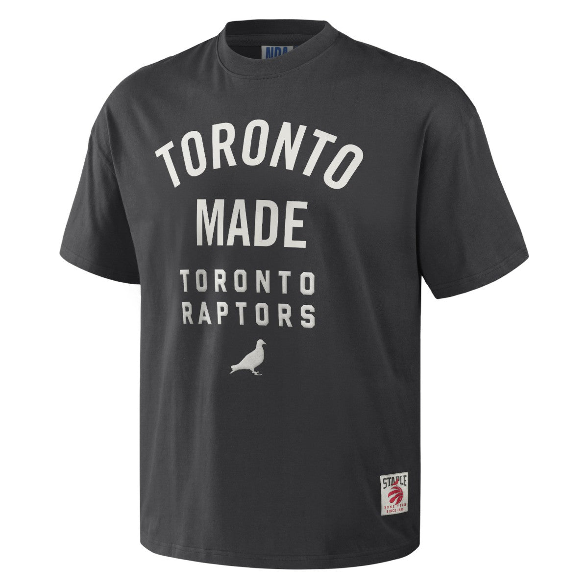 Toronto Raptors NBA x Staple Heavyweight Oversized T-Shirt - Anthracite sale
