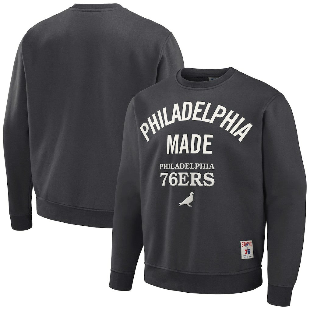 Philadelphia 76ers NBA x Staple Plush Pullover Sweatshirt - Anthracite online