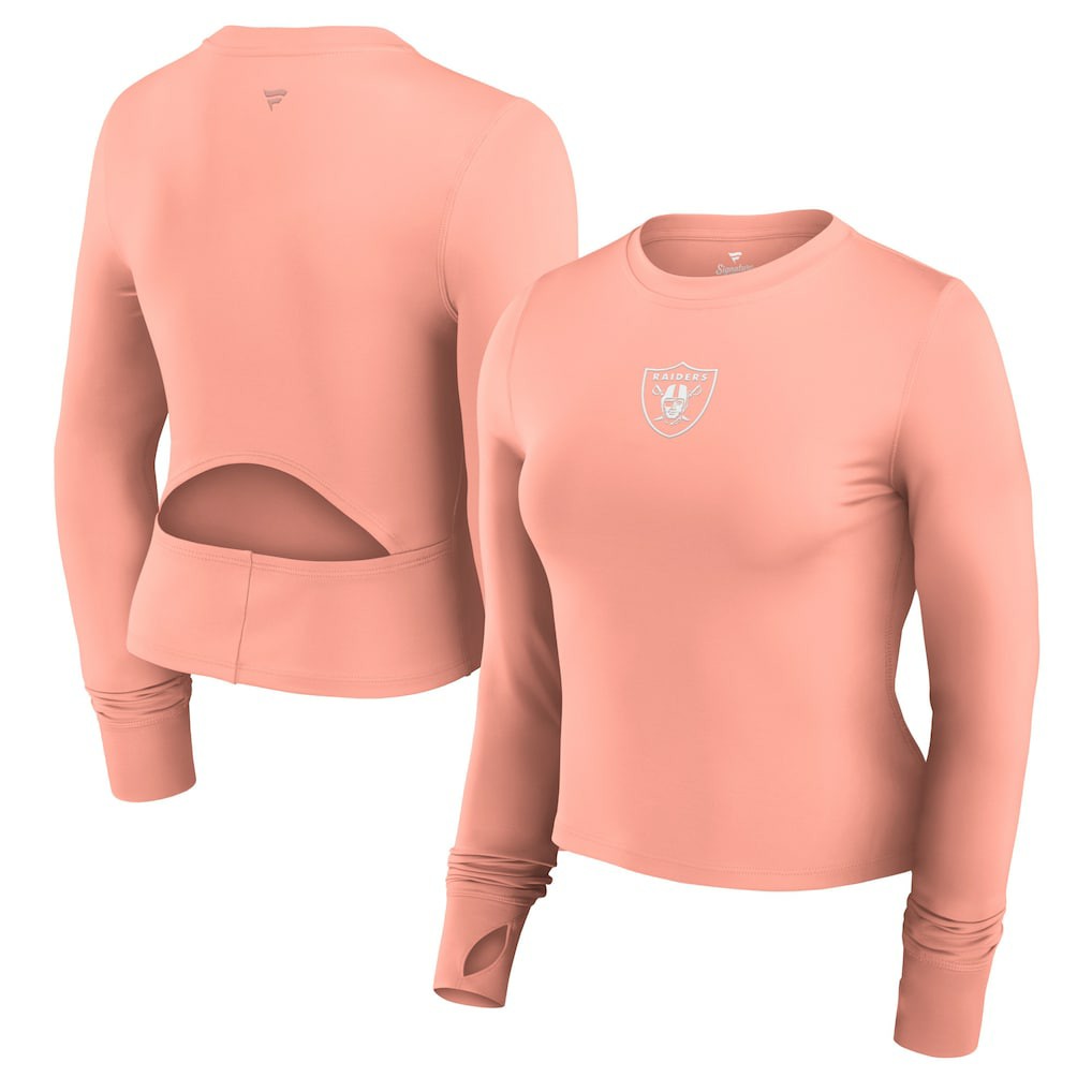 NFL Las Vegas Raiders Women's Studio Fitted Long Sleeve Gym Top