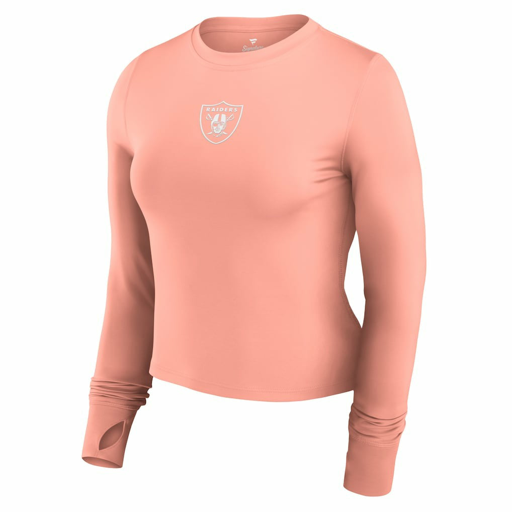 NFL Las Vegas Raiders Women's Studio Fitted Long Sleeve Gym Top