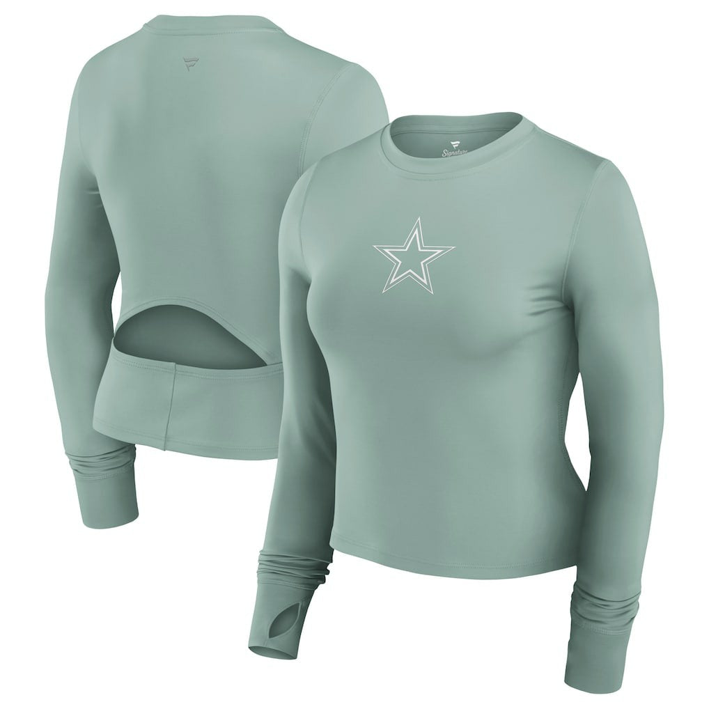 NFL Dallas Cowboys Women's Studio Fitted Long Sleeve Gym Top
