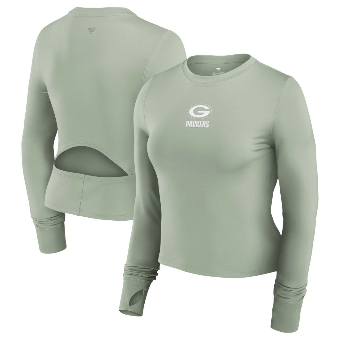 NFL Green Bay Packers Women's Studio Fitted Long Sleeve Gym Top