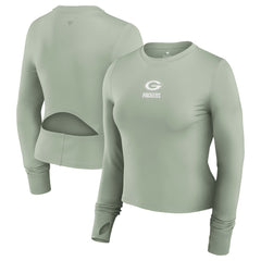 NFL Green Bay Packers Women's Studio Fitted Long Sleeve Gym Top
