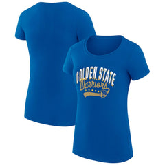 Golden State Warriors G-III 4Her by Carl Banks Women's Super-Slim Fit Lightweight Filigree Logo T-Shirt - Royal for sale