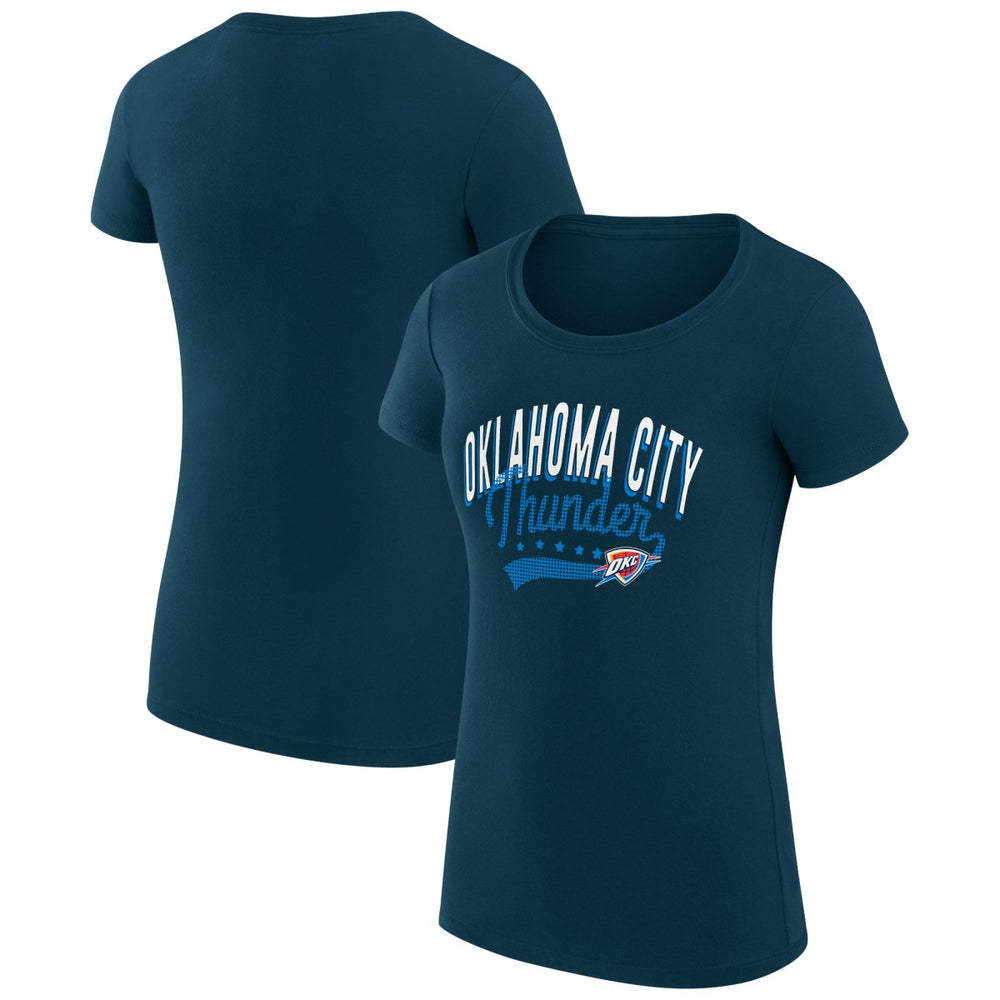 Oklahoma City Thunder G-III 4Her by Carl Banks Women's Super-Slim Fit Lightweight Filigree Logo T-Shirt - Navy for sale