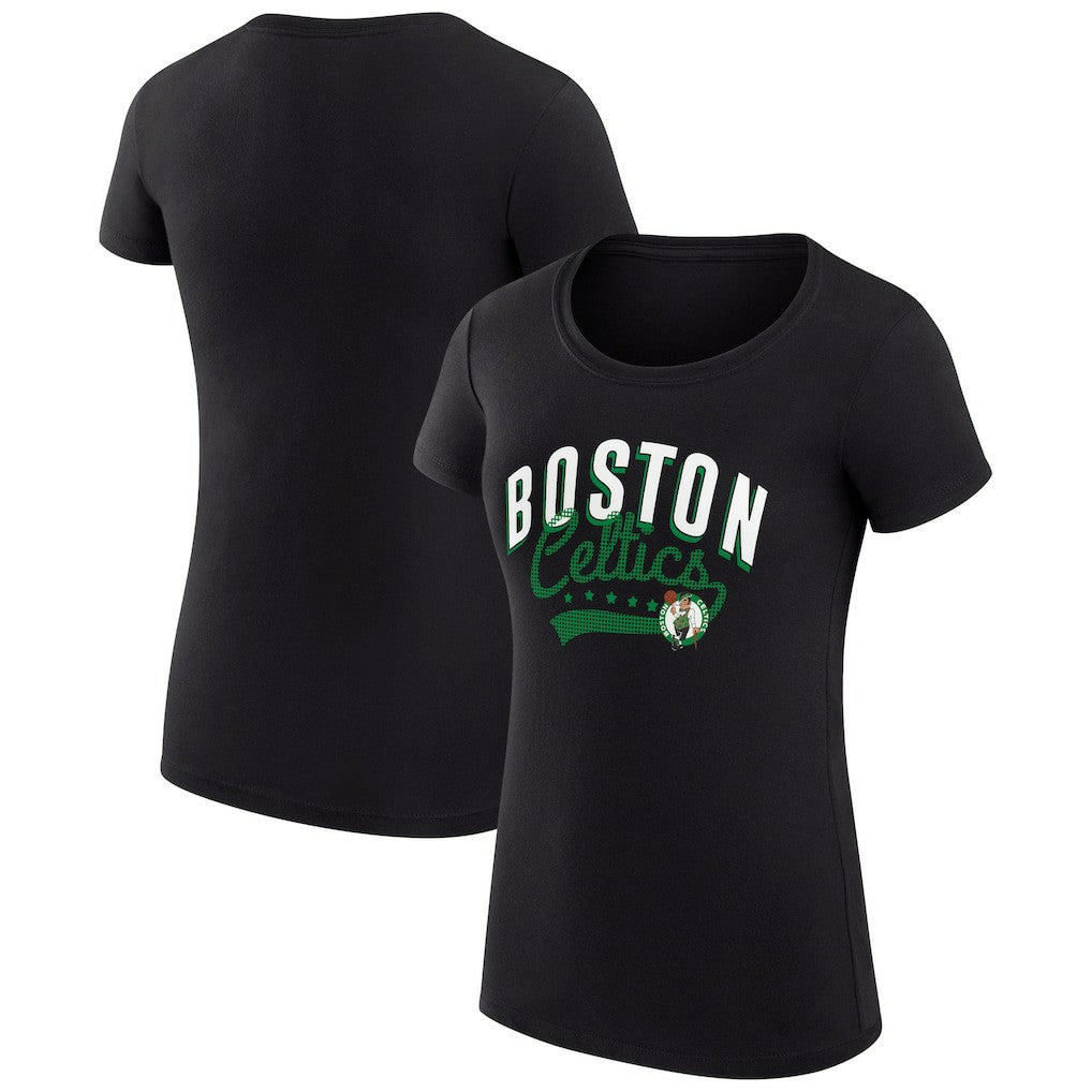 Boston Celtics G-III 4Her by Carl Banks Women's Super-Slim Fit Lightweight Filigree Logo T-Shirt - Black shop