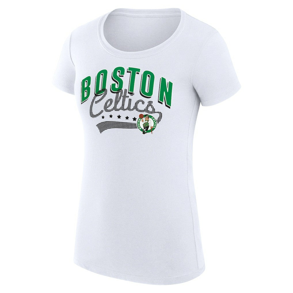 Boston Celtics G-III 4Her by Carl Banks Women's Super-Slim Fit Lightweight Filigree Logo T-Shirt - White online