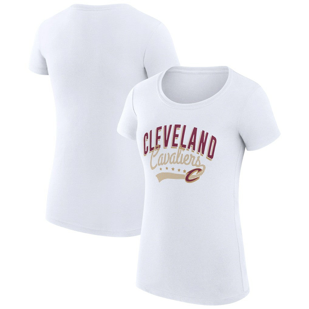 Cleveland Cavaliers G-III 4Her by Carl Banks Women's Super-Slim Fit Lightweight Filigree Logo T-Shirt - White on sale