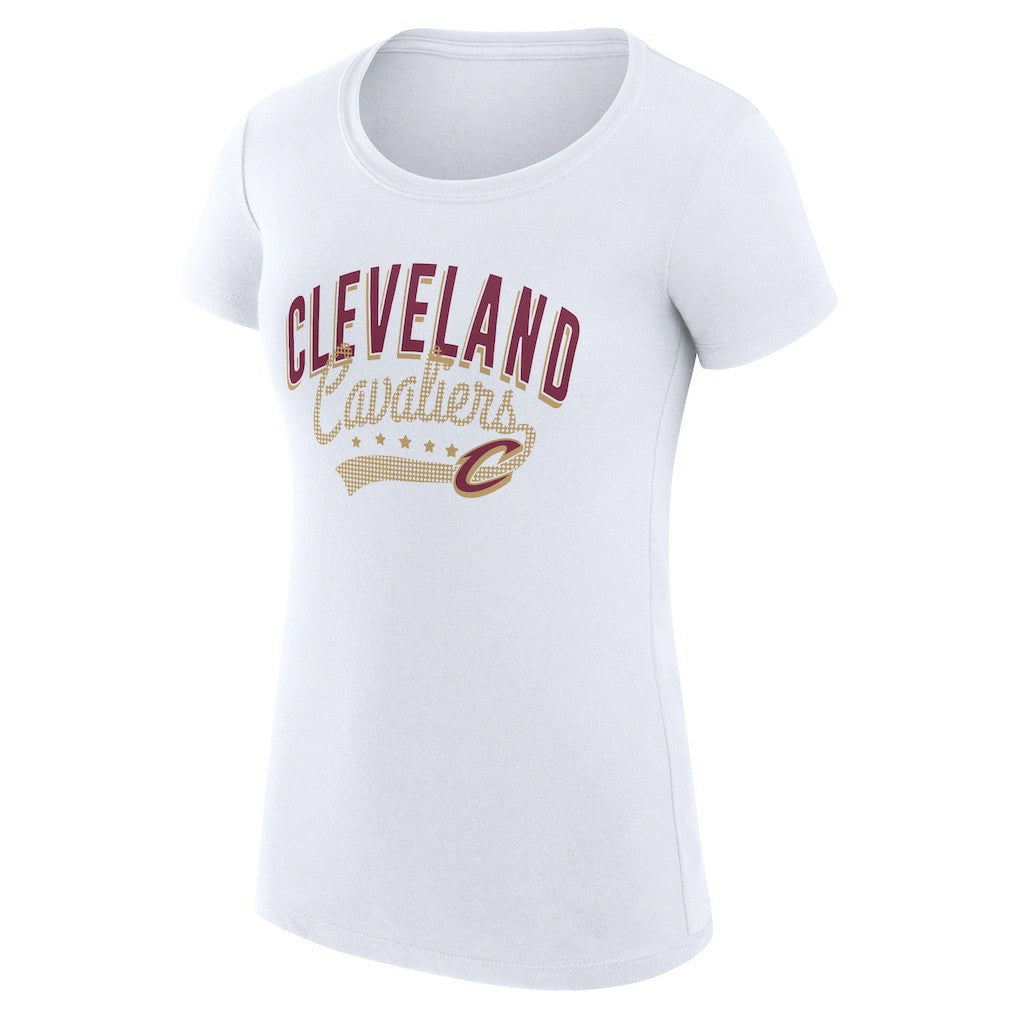 Cleveland Cavaliers G-III 4Her by Carl Banks Women's Super-Slim Fit Lightweight Filigree Logo T-Shirt - White on sale