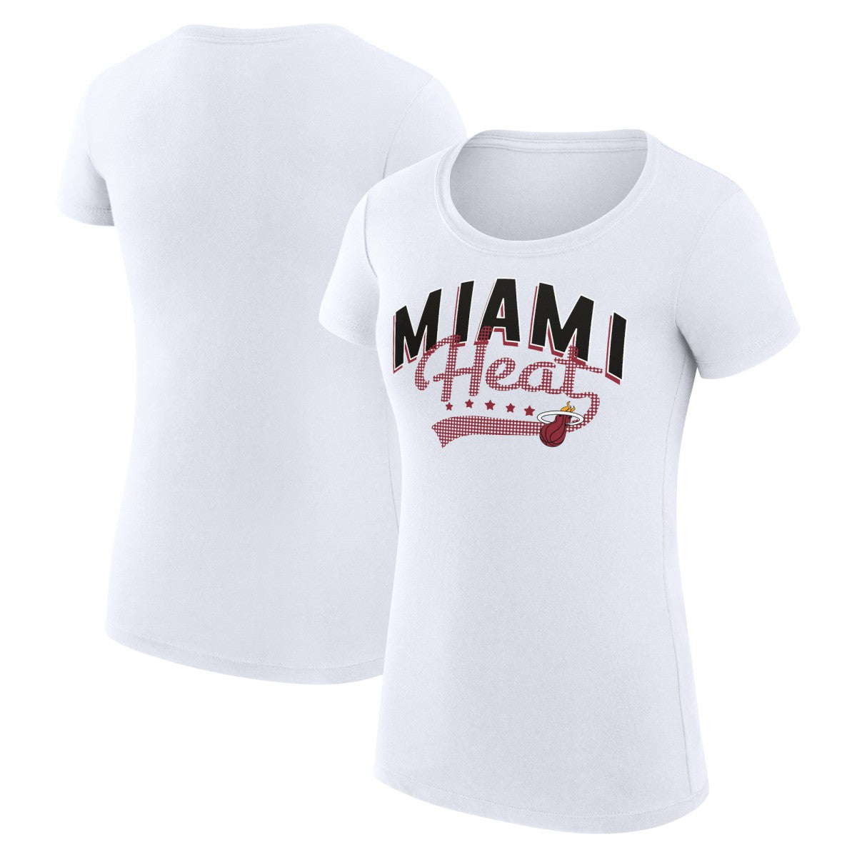 Miami Heat G-III 4Her by Carl Banks Women's Super-Slim Fit Lightweight Filigree Logo T-Shirt - White shop