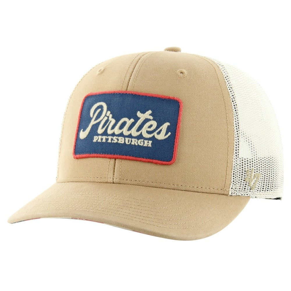 Pittsburgh Pirates Glory Daze Trucker Adjustable Hat - Khaki | 47 brand