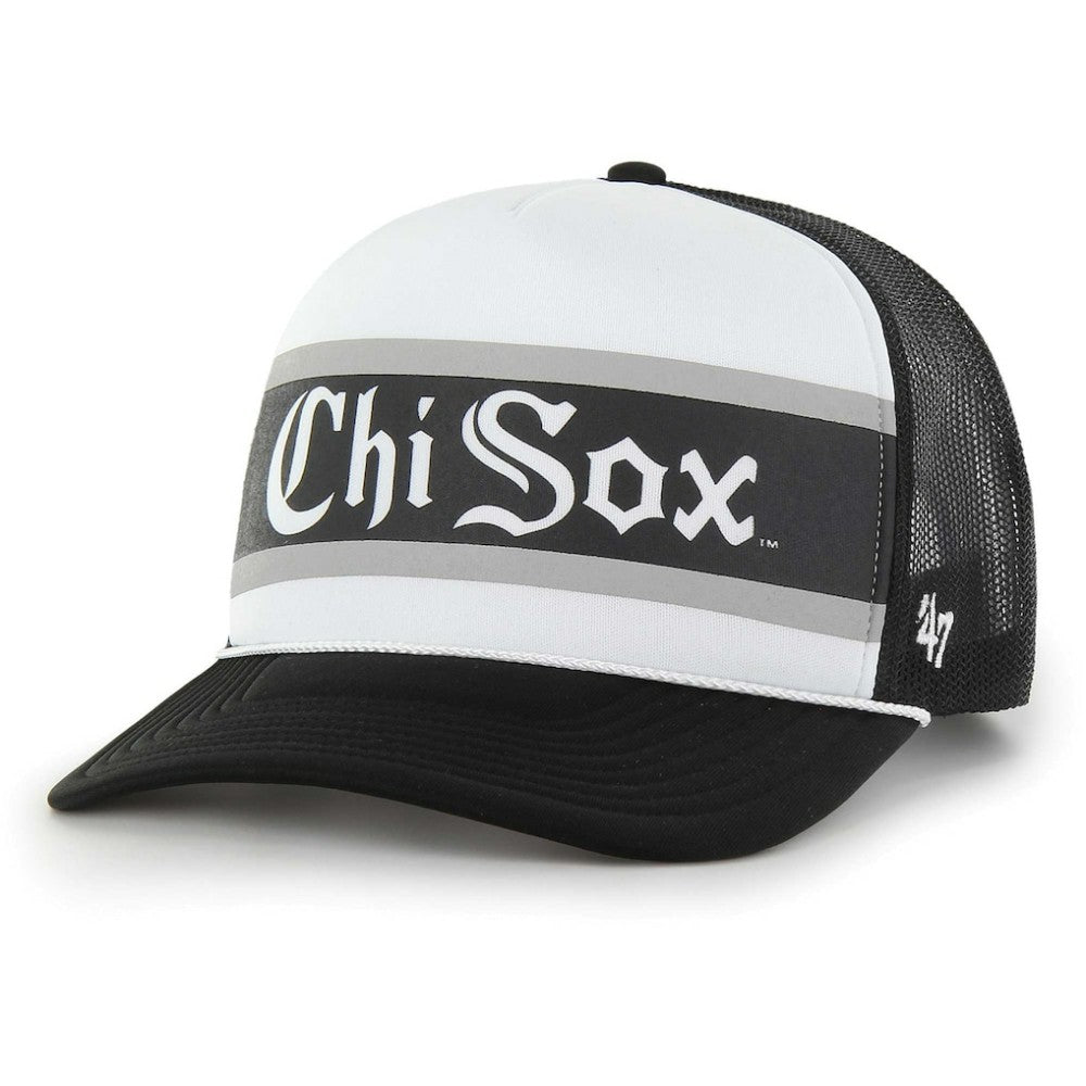 Chicago White Sox Retro Region Foam Trucker Adjustable Hat - Black | 47 brand