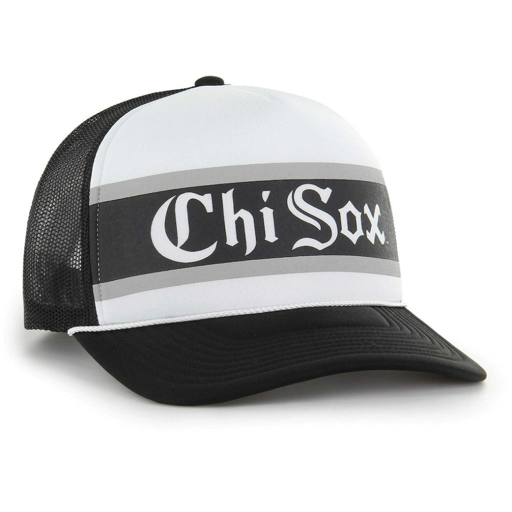 Chicago White Sox Retro Region Foam Trucker Adjustable Hat - Black | 47 brand