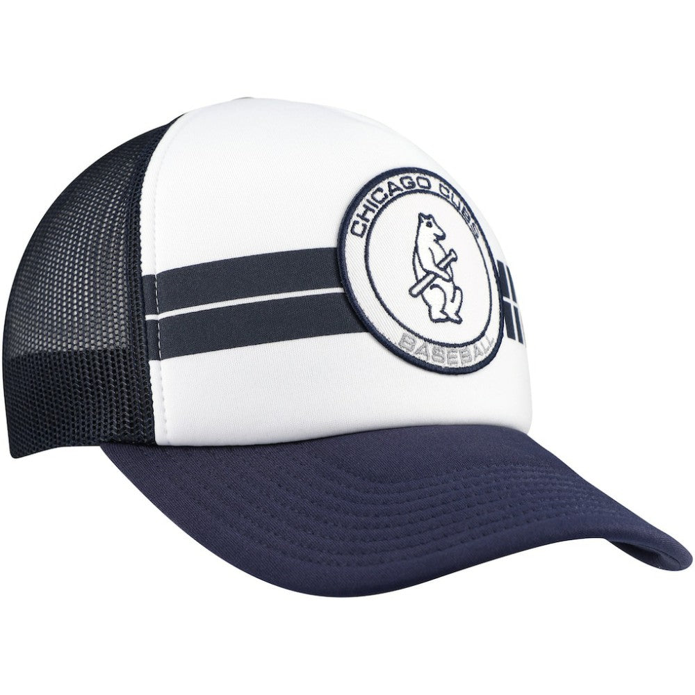 Chicago Cubs Cooperstown Collection Wax Pack Express Trucker Adjustable Hat - White/Navy | 47 brand
