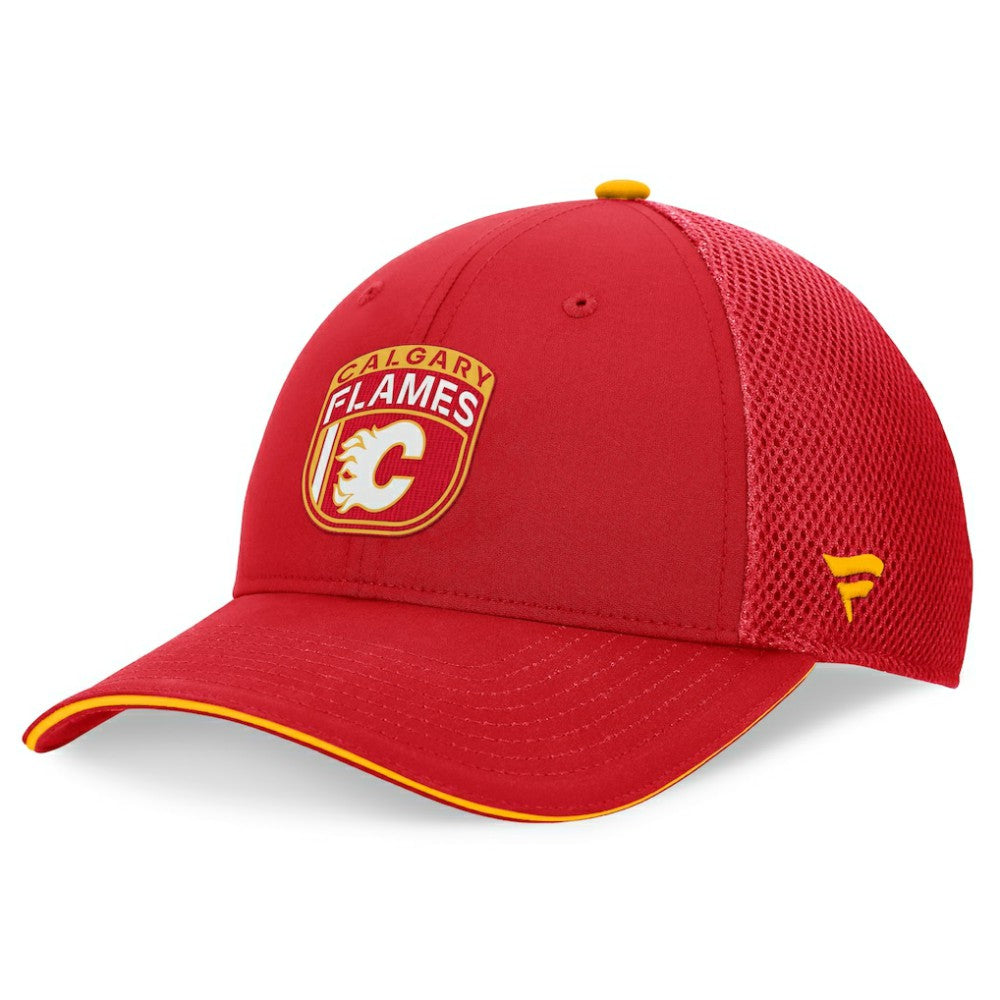 Calgary Flames Fanatics 2024 NHL Draft On Stage Trucker Adjustable Hat