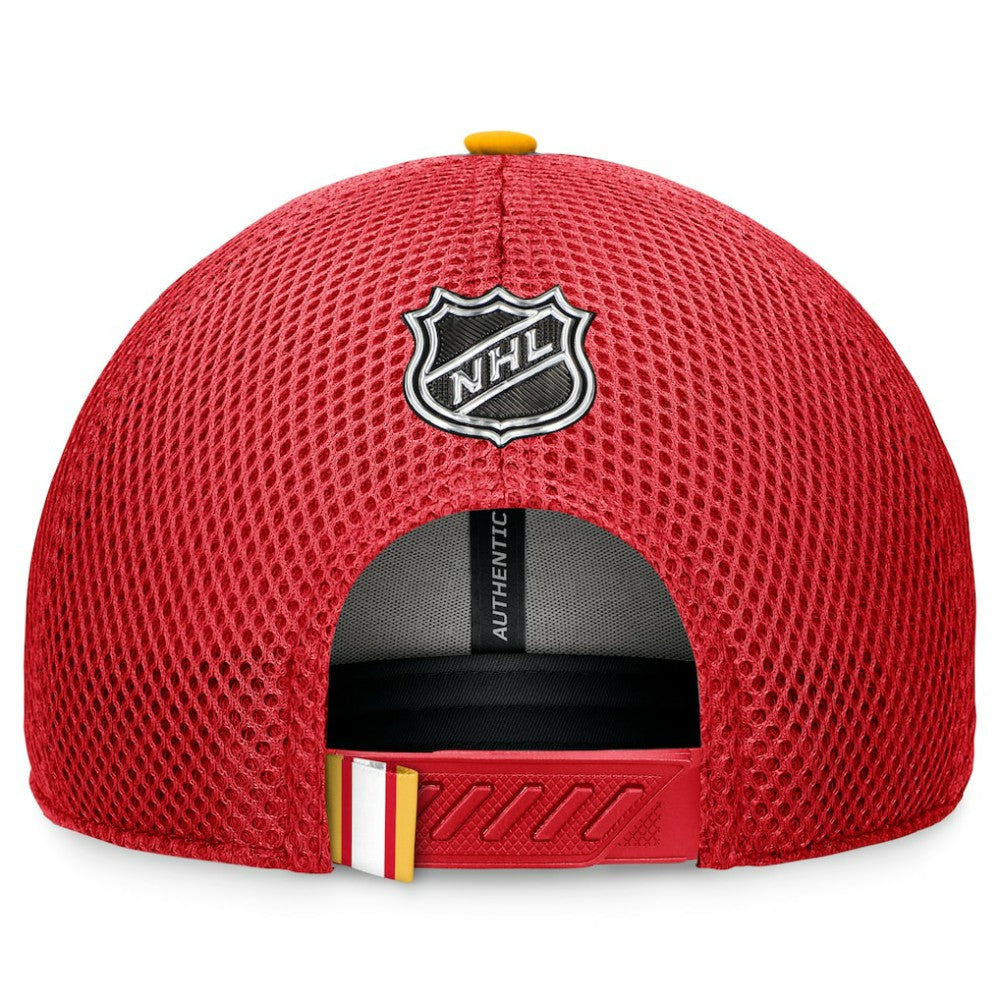 Calgary Flames Fanatics 2024 NHL Draft On Stage Trucker Adjustable Hat