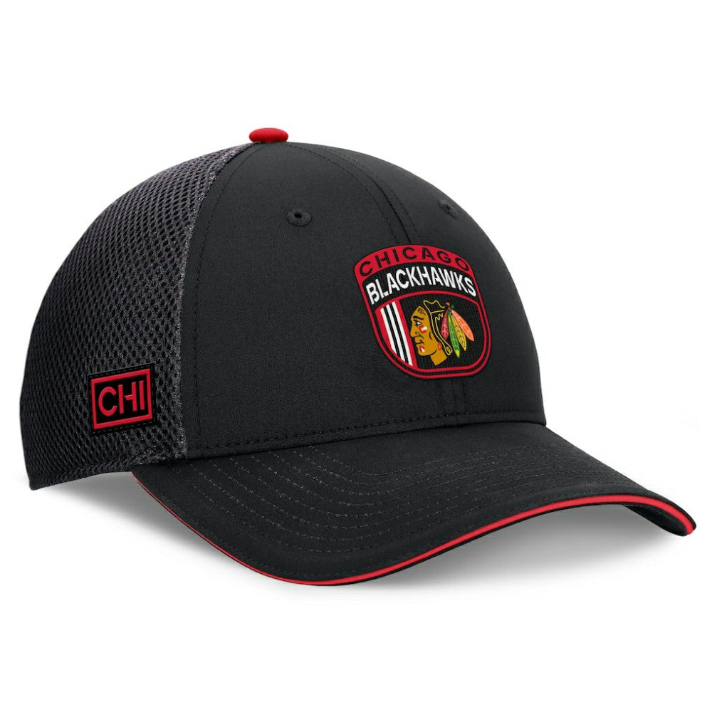 Chicago Blackhawks Fanatics 2024 NHL Draft On Stage Trucker Adjustable Hat