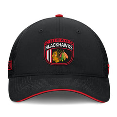 Chicago Blackhawks Fanatics 2024 NHL Draft On Stage Trucker Adjustable Hat
