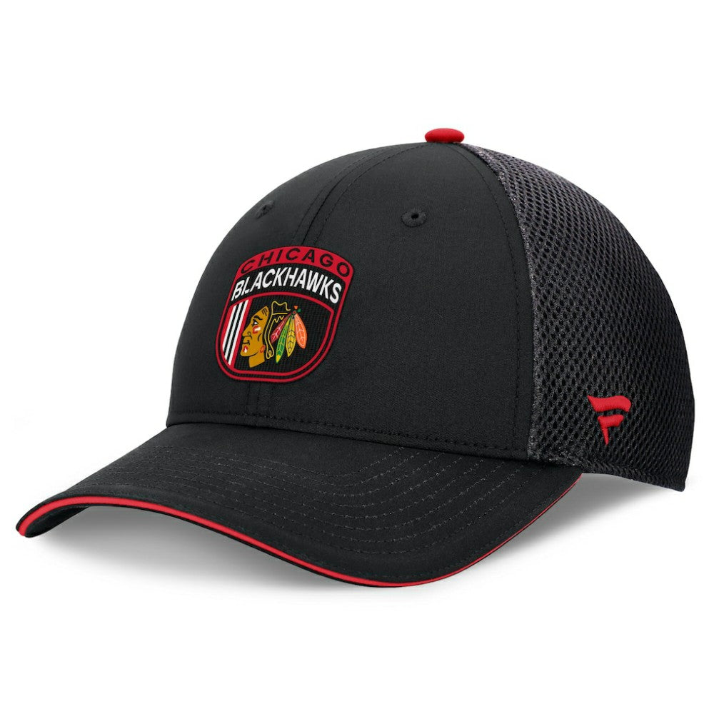 Chicago Blackhawks Fanatics 2024 NHL Draft On Stage Trucker Adjustable Hat