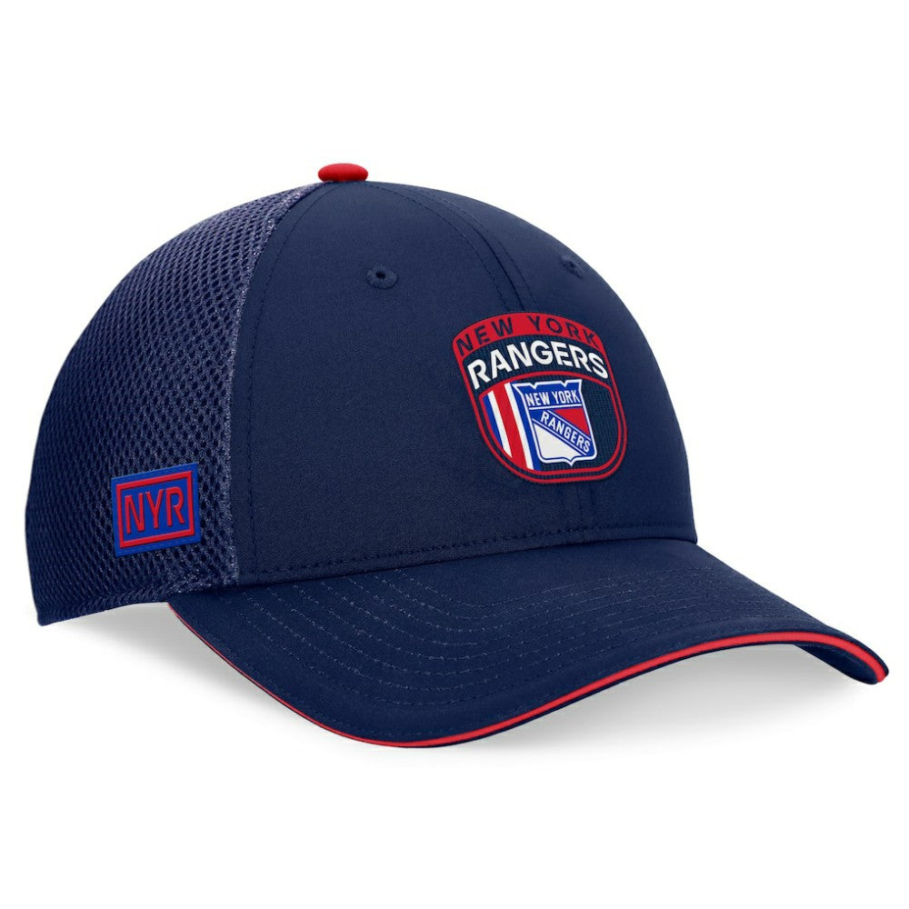New York Rangers Fanatics 2024 NHL Draft On Stage Trucker Adjustable Hat