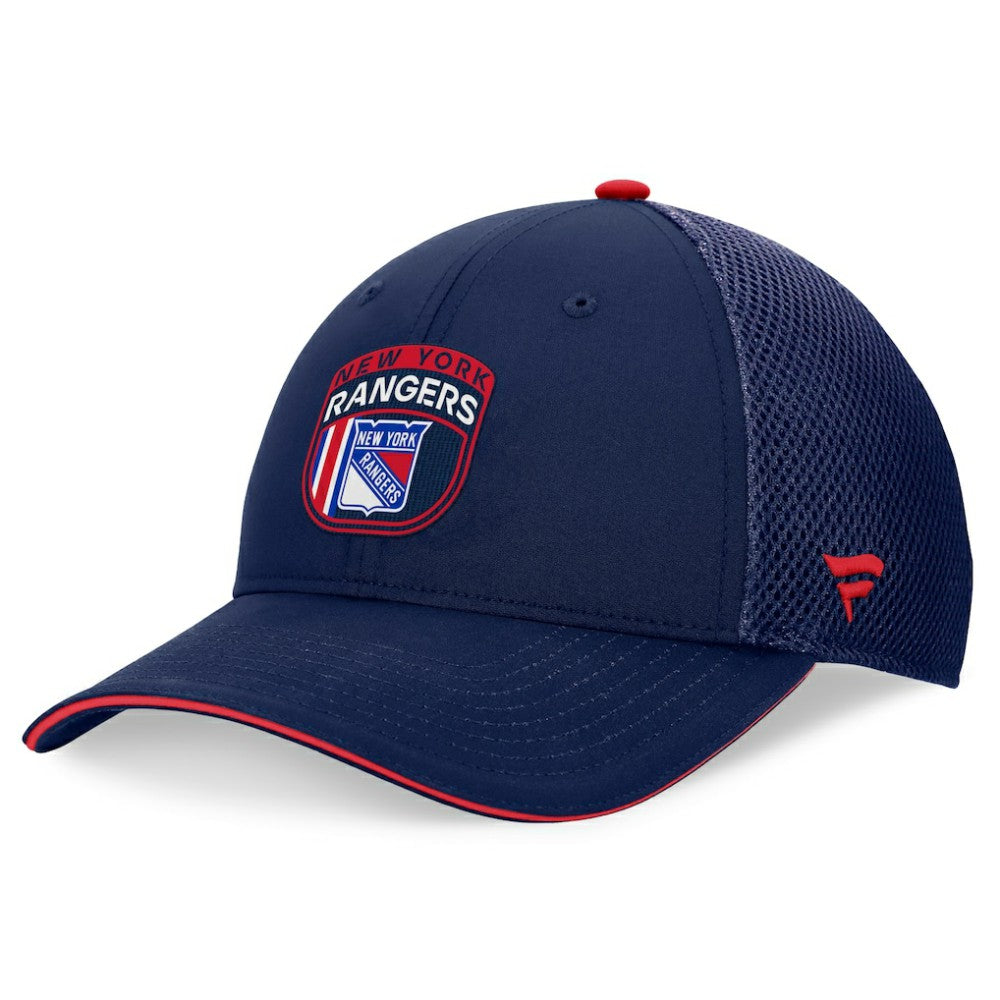 New York Rangers Fanatics 2024 NHL Draft On Stage Trucker Adjustable Hat