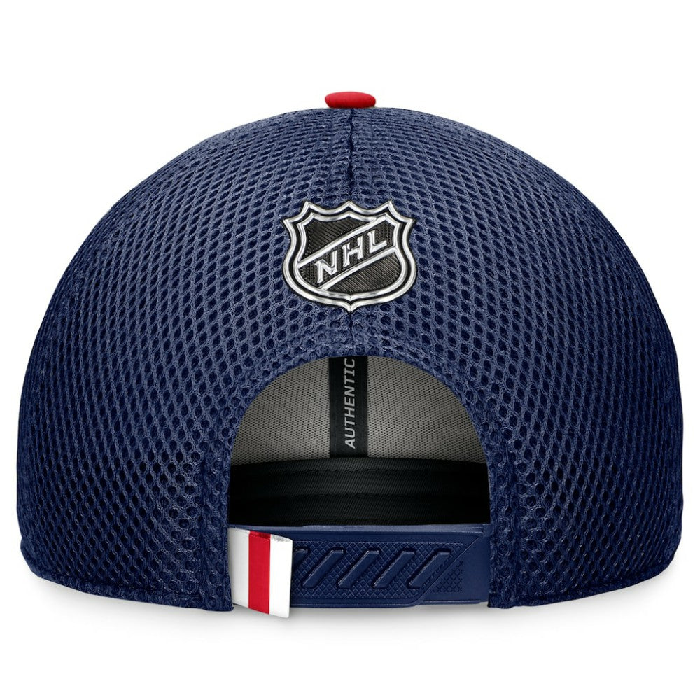 New York Rangers Fanatics 2024 NHL Draft On Stage Trucker Adjustable Hat