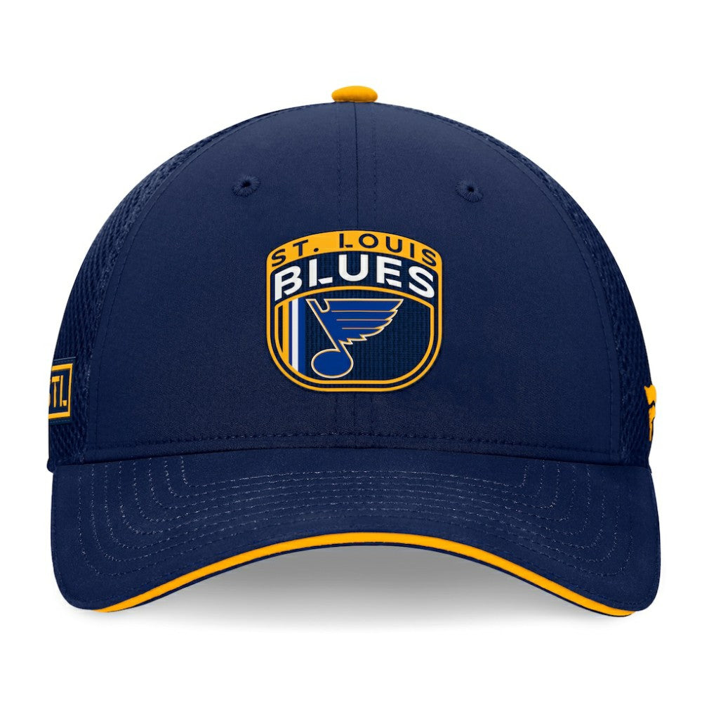 St. Louis Blues Fanatics 2024 NHL Draft On Stage Trucker Adjustable Hat