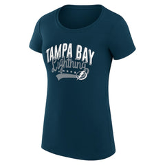 Tampa Bay Lightning G-III 4Her by Carl Banks Women's Super-Slim Fit Lightweight Filigree Logo T-Shirt – Navy