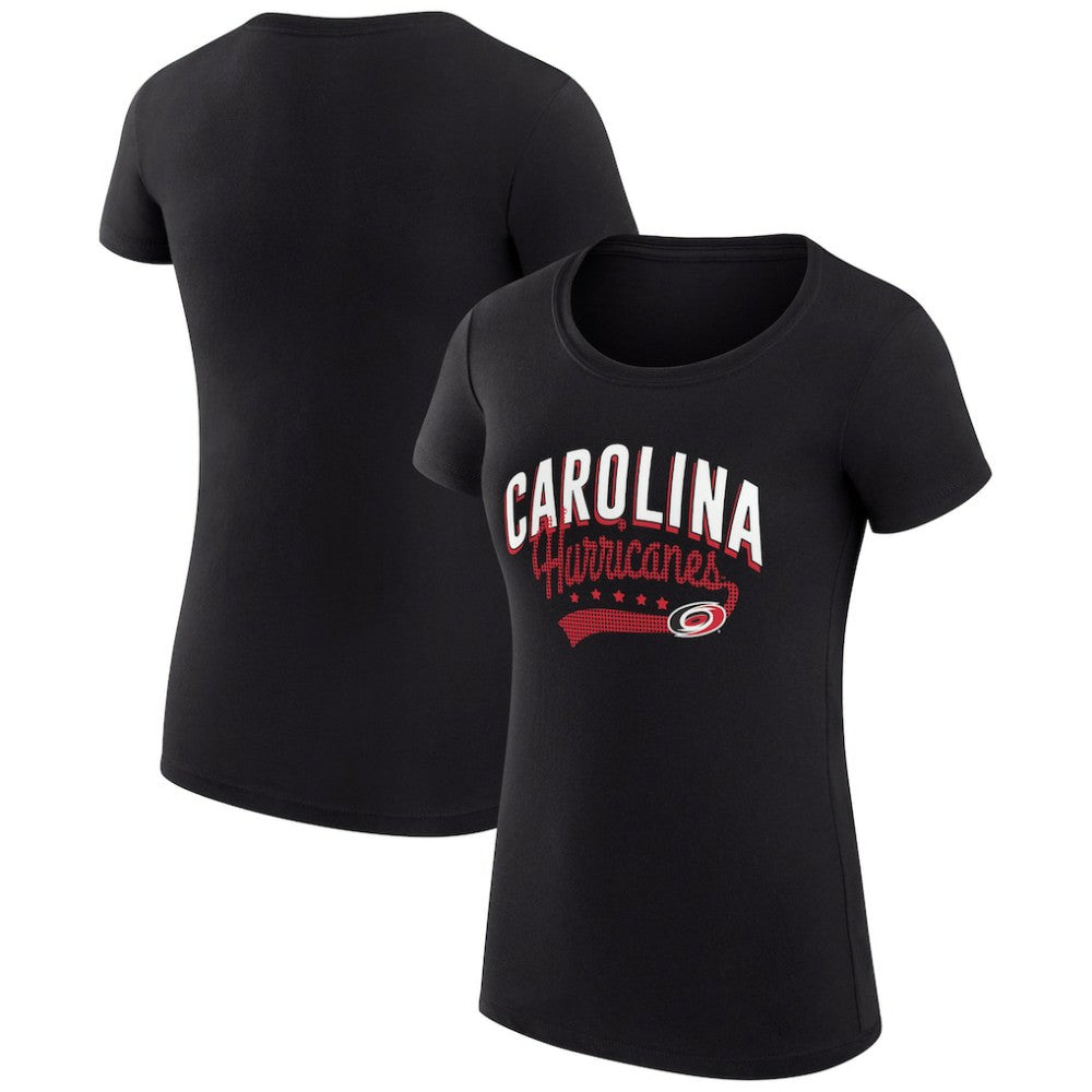 Carolina Hurricanes G-III 4Her by Carl Banks Women's Super-Slim Fit Lightweight Filigree Logo T-Shirt – Black