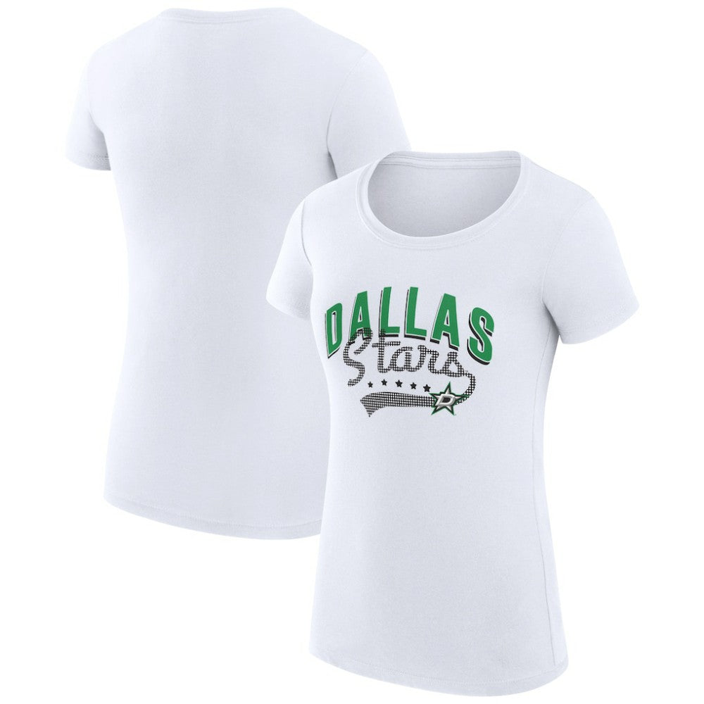 Dallas Stars G-III 4Her by Carl Banks Women's Super-Slim Fit Lightweight Filigree Logo T-Shirt – White