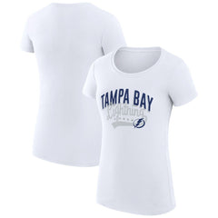 Tampa Bay Lightning G-III 4Her by Carl Banks Women's Super-Slim Fit Lightweight Filigree Logo T-Shirt – White