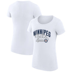 Winnipeg Jets G-III 4Her by Carl Banks Women's Super-Slim Fit Lightweight Filigree Logo T-Shirt – White