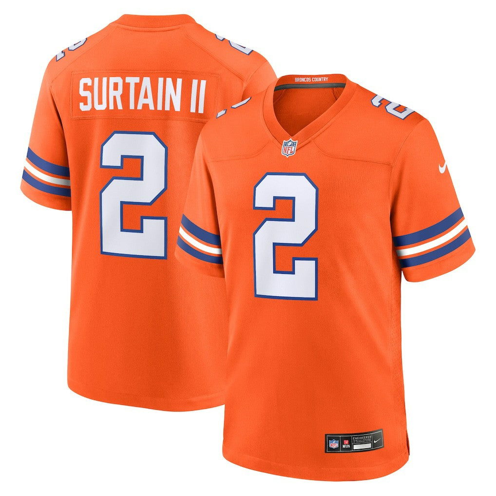 NFL Denver Broncos Patrick Surtain II  Mile High Collection 1977 Throwback Player Game Jersey