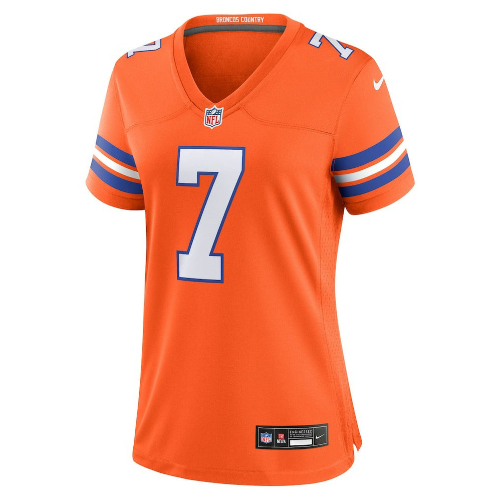 NFL Denver Broncos John Elway  Women's Mile High Collection 1977 Throwback Player Game Jersey