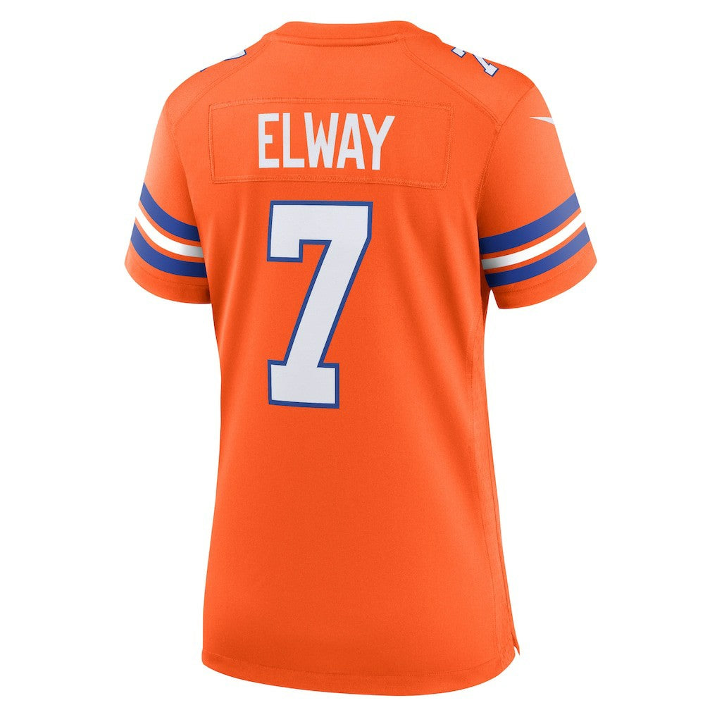 NFL Denver Broncos John Elway  Women's Mile High Collection 1977 Throwback Player Game Jersey