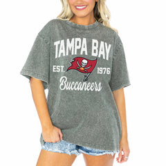 NFL Tampa Bay Buccaneers Gameday Couture Women's Tackle Titan Boyfriend Washed T-Shirt