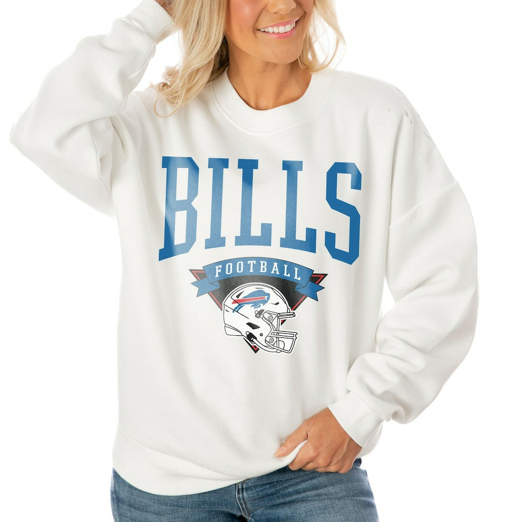 NFL Buffalo Bills Gameday Couture Women's Oversized Yard Line Tri-Blend Pullover Sweatshirt