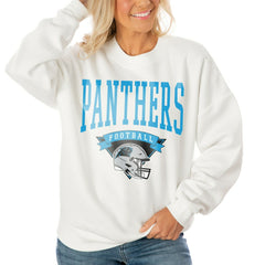NFL Carolina Panthers Gameday Couture Women's Oversized Yard Line Tri-Blend Pullover Sweatshirt
