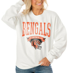 NFL Cincinnati Bengals Gameday Couture Women's Oversized Yard Line Tri-Blend Pullover Sweatshirt