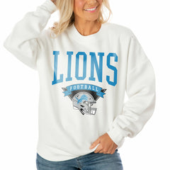 NFL Detroit Lions Gameday Couture Women's Oversized Yard Line Tri-Blend Pullover Sweatshirt