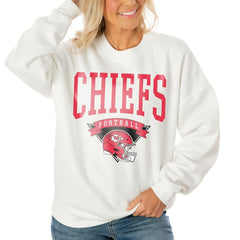NFL Kansas City Chiefs Gameday Couture Women's Oversized Yard Line Tri-Blend Pullover Sweatshirt