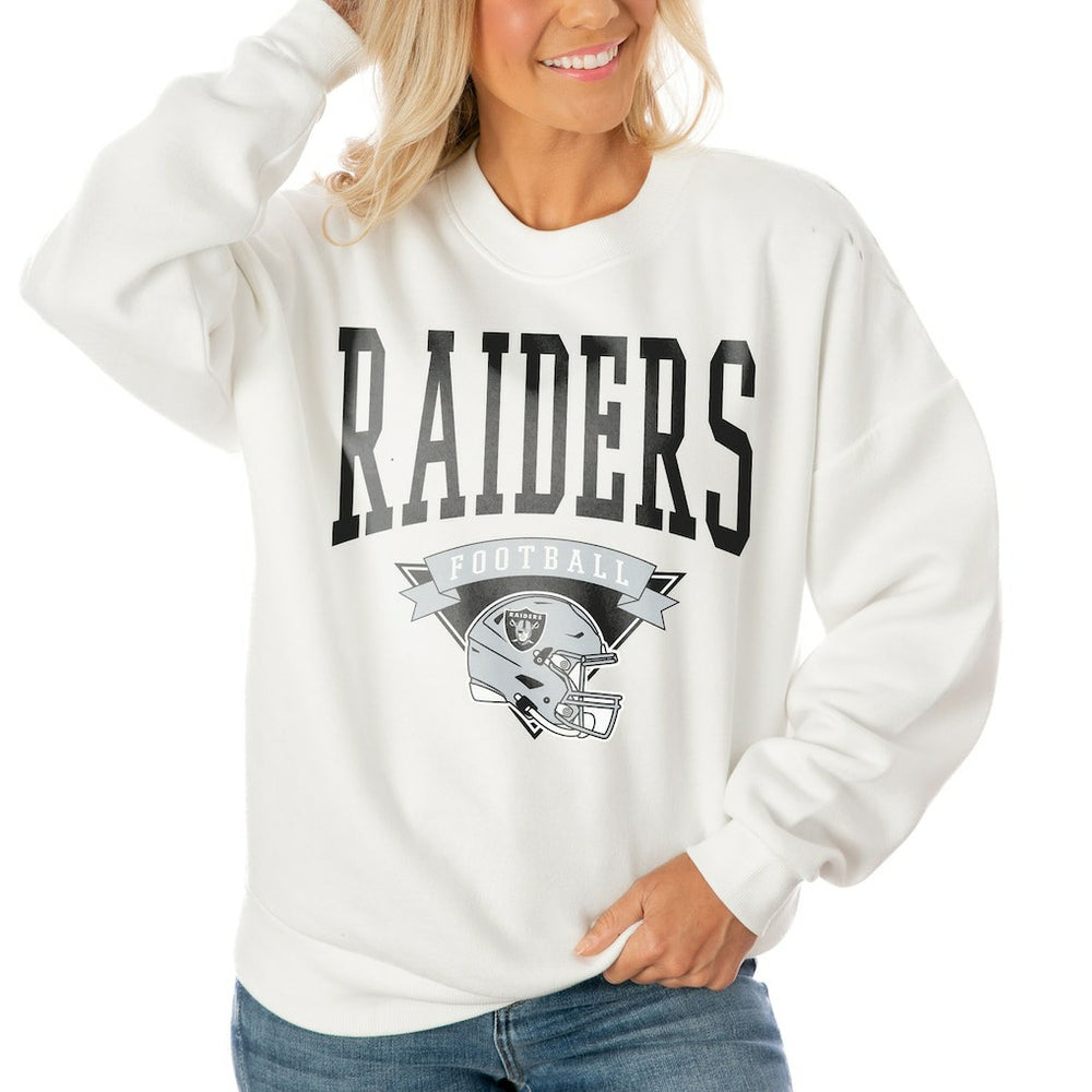 NFL Las Vegas Raiders Gameday Couture Women's Oversized Yard Line Tri-Blend Pullover Sweatshirt