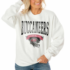 NFL Tampa Bay Buccaneers Gameday Couture Women's Oversized Yard Line Tri-Blend Pullover Sweatshirt