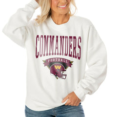 NFL Washington Commanders Gameday Couture Women's Oversized Yard Line Tri-Blend Pullover Sweatshirt
