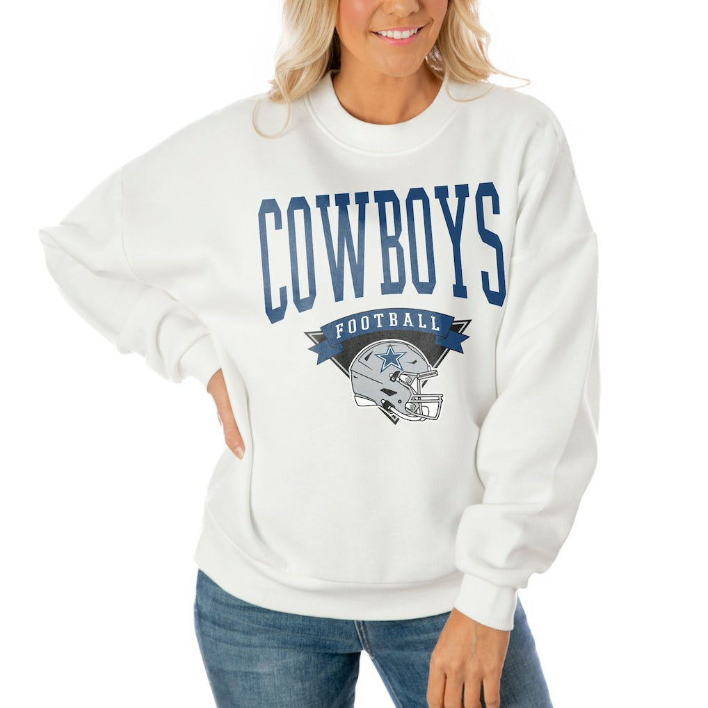 NFL Dallas Cowboys Gameday Couture Women's Oversized Yard Line Tri-Blend Pullover Sweatshirt