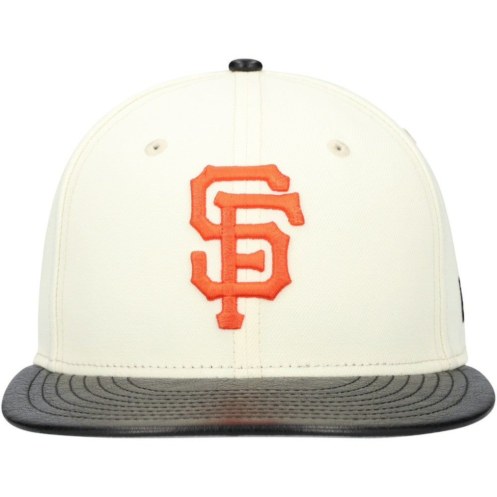 San Francisco Giants Game Night Leather Visor 59FIFTY Fitted Hat - Cream | New Era