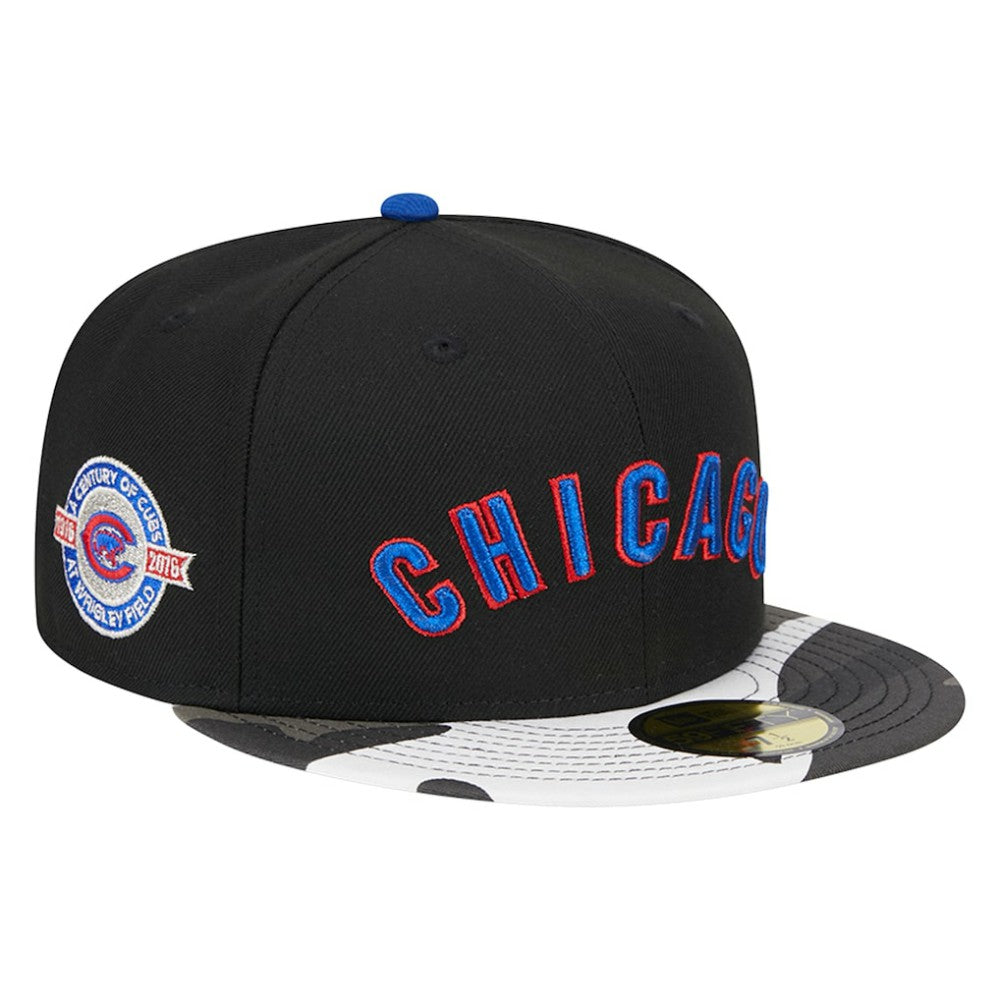 Chicago Cubs Metallic Camo 59FIFTY Fitted Hat - Black | New Era