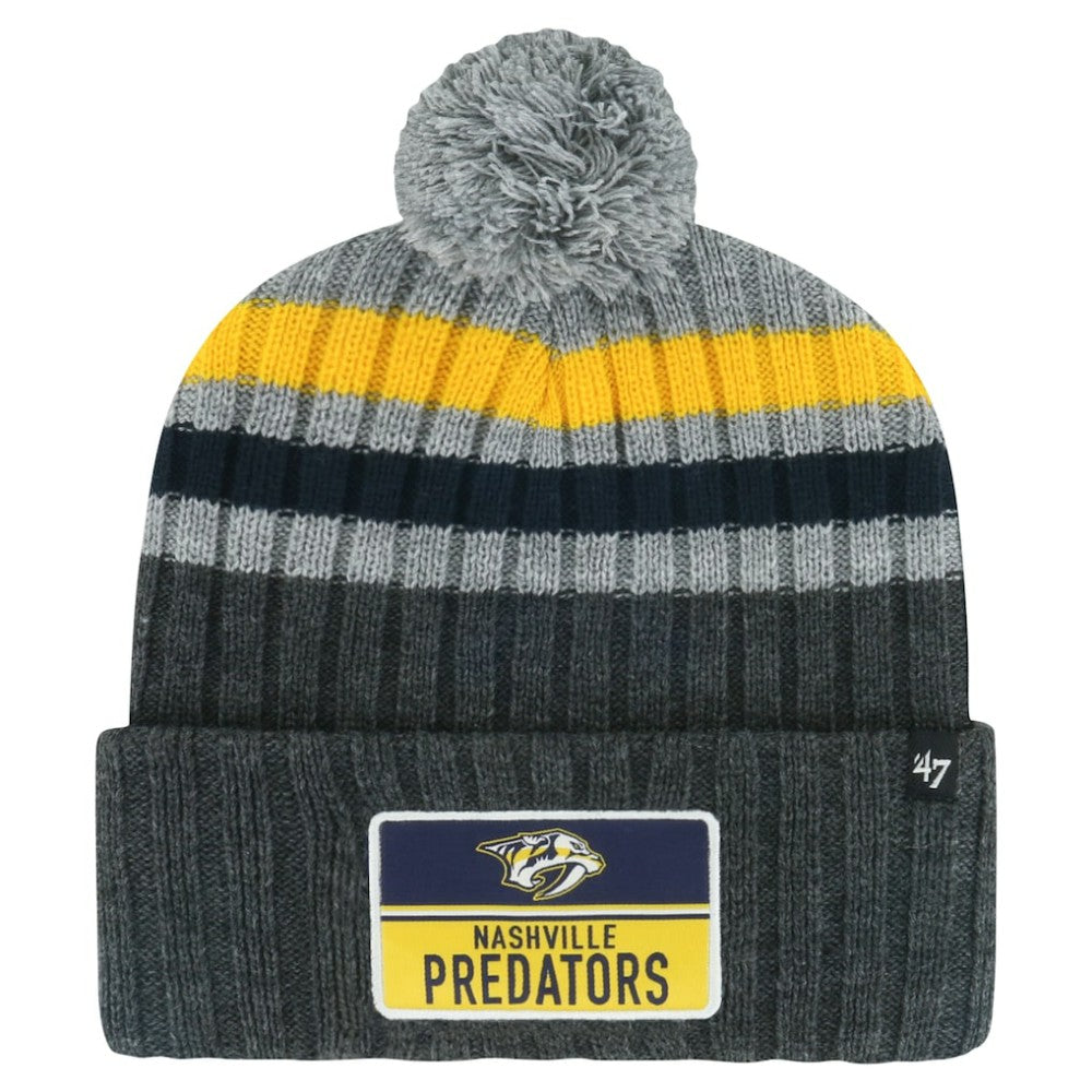 Nashville Predators '47 Stack Patch Cuffed Knit Hat with Pom